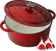 High Quality, SUNOUTLY Enameled Cast Iron 4.5 qt. Dutch Oven