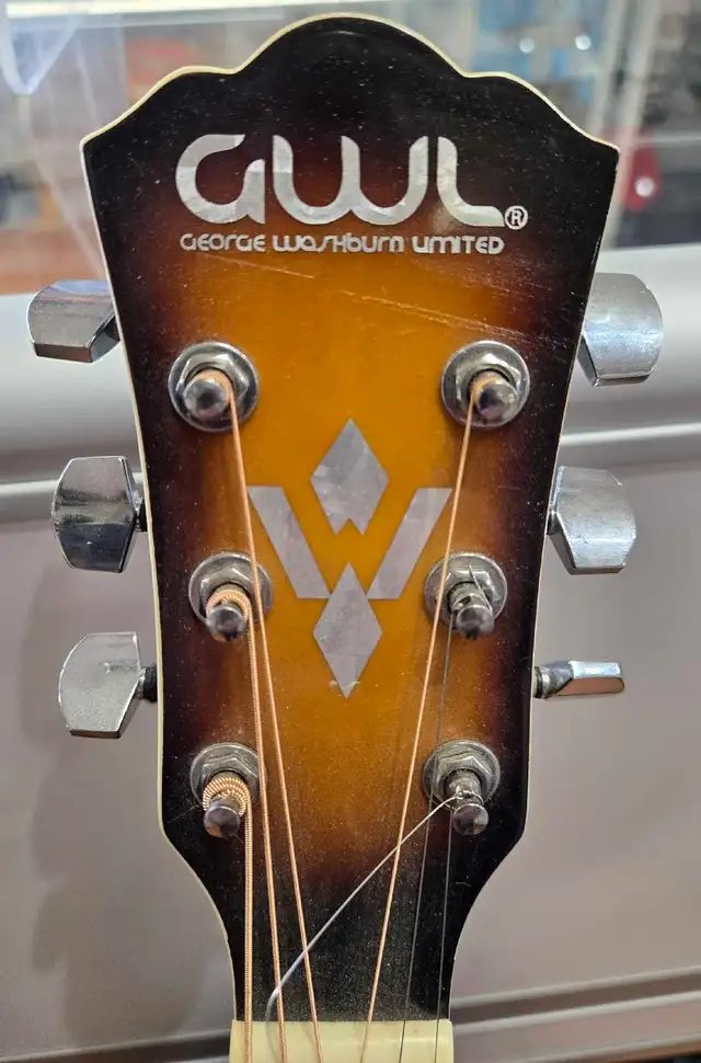 GEORGE WASHBURN ACOUSTIC GUITAR WITH STRAP - Photo 2