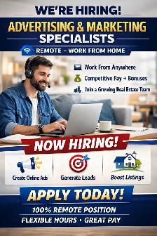Advertising & Marketing Specialists (Remote – Work From Home)