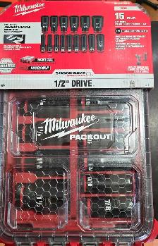 MILWAUKEE  49-66-6802 15 PIECE SET Imperial.  1/ drive