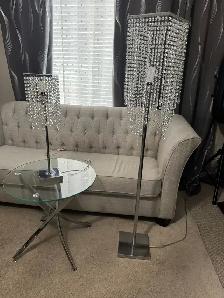Crystal Floor lights and crystal table lights set