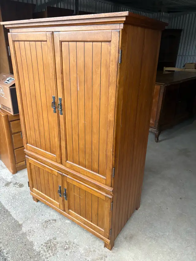 Free delivery used Wooden Armoire Cabinet - Photo 2