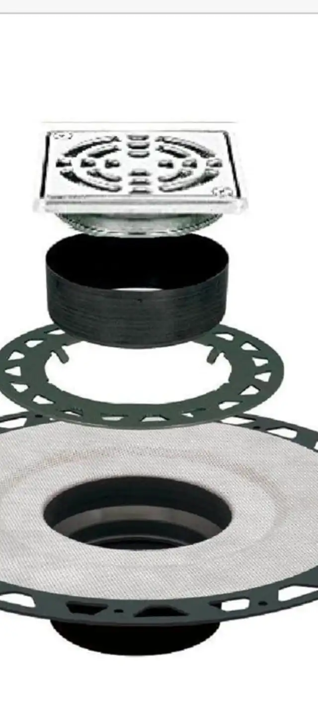 New Schluter Systems Kerdi Shower Floor Drain Square 4' Grate KD