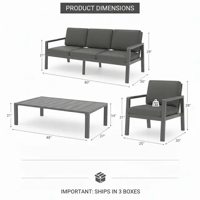 Brand New 4-Piece Heavy Duty Steel Patio Furniture Set $799 - Photo 6
