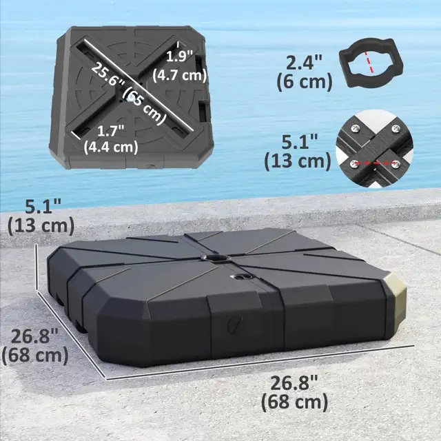 10ft Outdoor Cantilever Umbrella w Solar Lights w Adjustable Ang - Photo 6