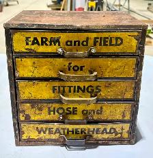 Vintage "Weatherhead" Metal Parts Cabinet (w Hardware Pieces)