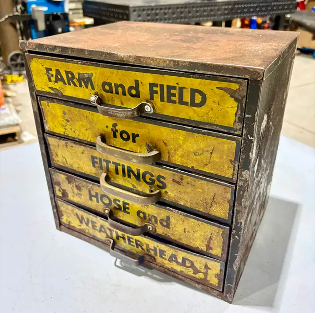 Vintage "Weatherhead" Metal Parts Cabinet (w Hardware Pieces) - Photo 8