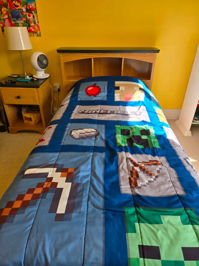 Twin Bed, Nightstand, Chest of Drawers