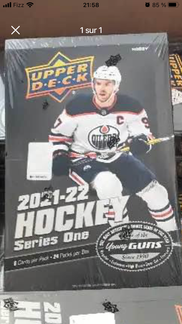 2021-22 Upper Deck hockey series 1 hobby box.