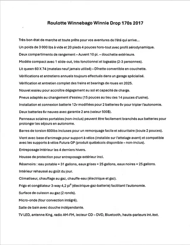 Roulotte Winnebago Winnie Drop 170s 2017 - Photo 2