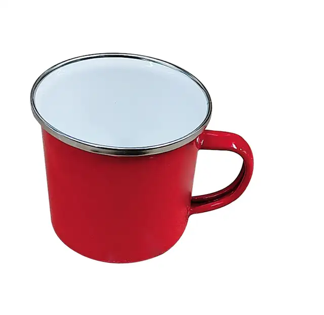 10Pc 12oz Fine Enamel Cup Silver Lip Mug Heat Press 000995 - Photo 2