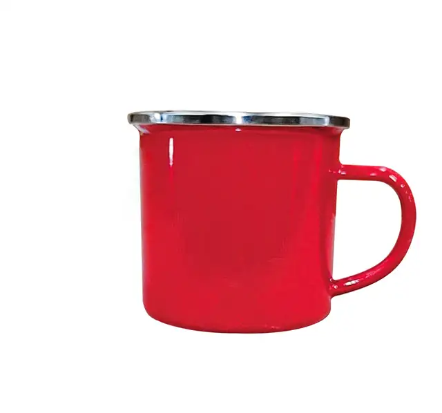 10Pc 12oz Fine Enamel Cup Silver Lip Mug Heat Press 000995 - Photo 3