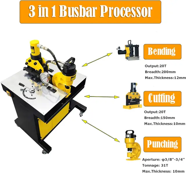 Model150 3-in-1 Hydraulic Busbar Processing Machine 110V 056276 - Photo 2