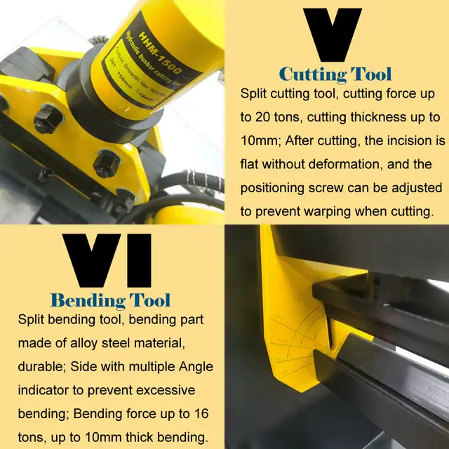 Model150 3-in-1 Hydraulic Busbar Processing Machine 110V 056276 - Photo 7