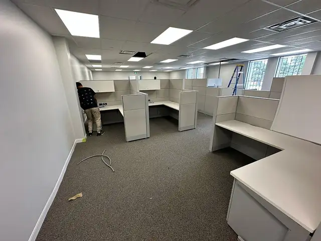 Premium Teknion Leverage Arctic Workstations Call now!