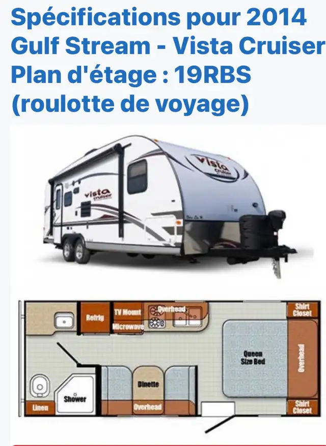 Roulotte Vista Cruiser 19RBS 2014 - Photo 5