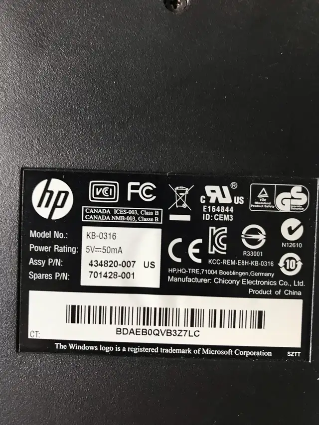 HP Hewlett Packard KB-0316 Keyboard, $6 each - Photo 6