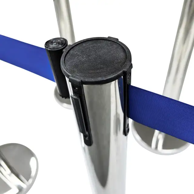 6 Stanchion Silver Posts Queue Pole Retractable Belt 170519 - Photo 4