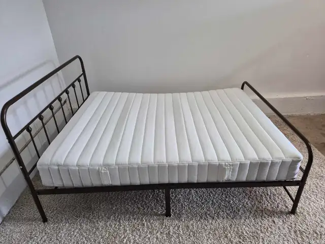 FREE DELIVERY Queen Size Metal Bedframe & Ikea Valevag Mattress - Photo 5