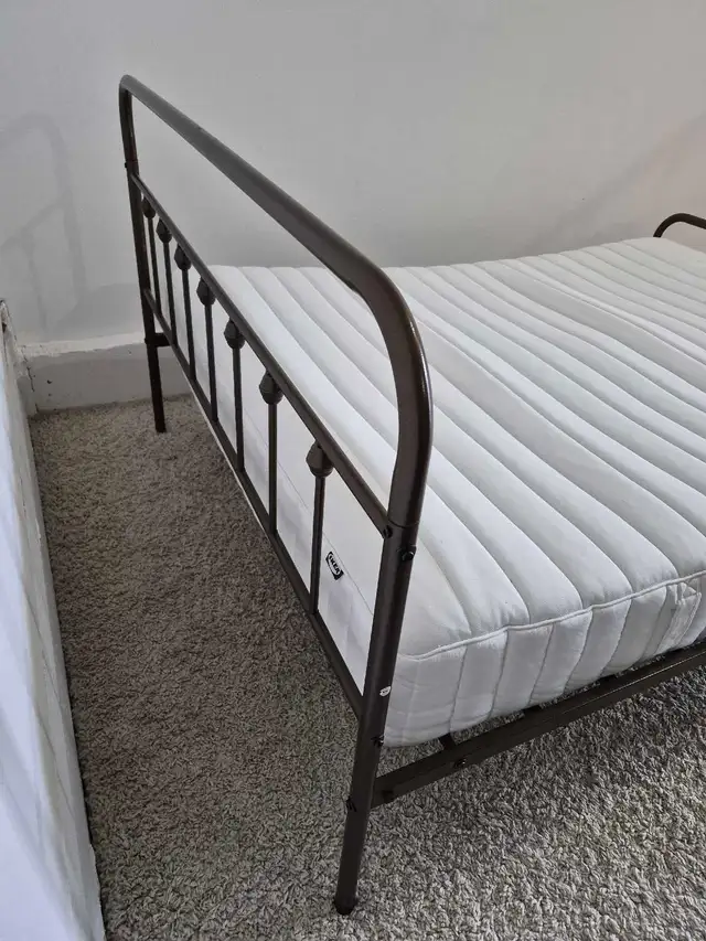 FREE DELIVERY Queen Size Metal Bedframe & Ikea Valevag Mattress - Photo 6