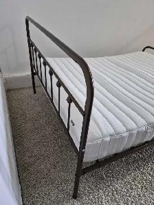FREE DELIVERY Queen Size Metal Bedframe & Ikea Valevag Mattress - Photo 6