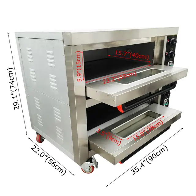 220V Commercial Movable Double-decker Pizza Baking Oven 056764 - Photo 4