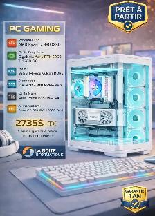 PC GAMING NEUF RTX 5060Ti Ryzen 7 9800X3D 32GB DDR5 2TB NVMe