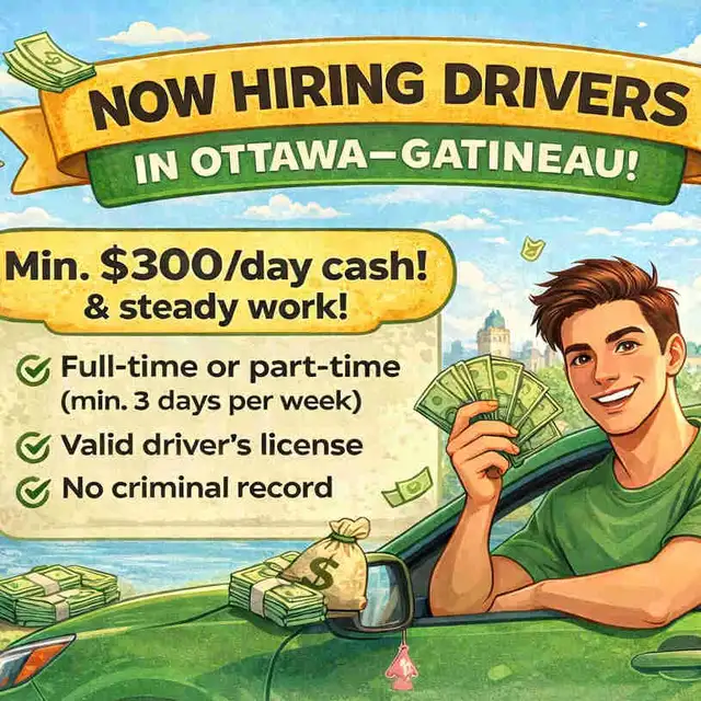 Delivery Driver - 300$ Cash Daily Guaranteed