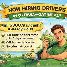 Delivery Driver - 300$ Cash Daily Guaranteed
