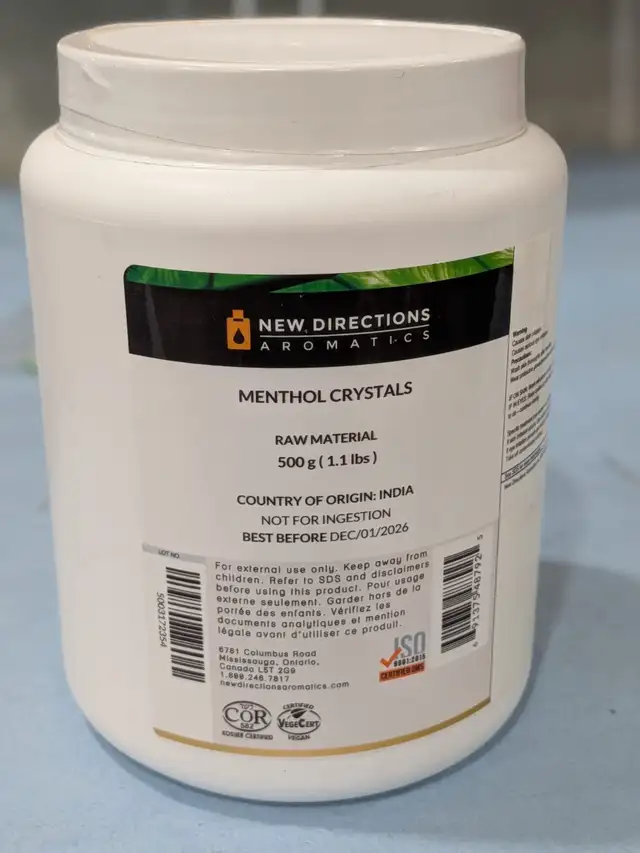 New Directions Aromatics Menthol Crystals Raw Material 500G 1.1