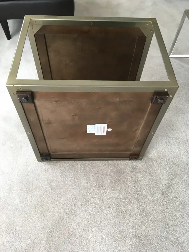 Mara Solid Acacia Wood End Table $300. Like new. Antique - Photo 4