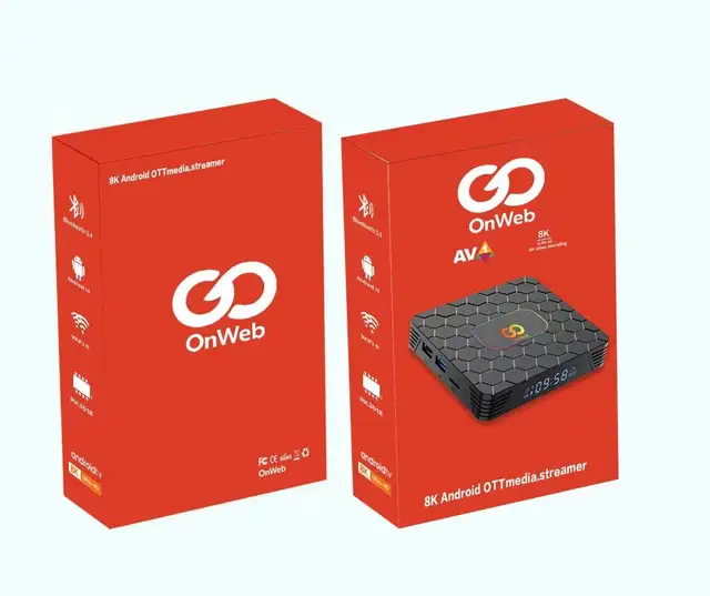OnWeb 8K 4GB Ram   64GB Storage Android 14 WiFi 6 TV Box (NEW)