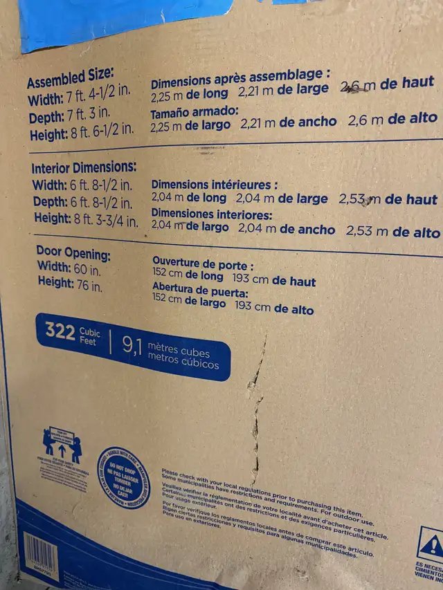 Brand New 7’x 7’ Suncast  Cascade Shed