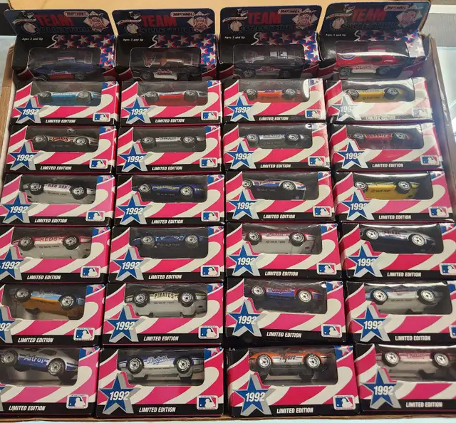 Matchbox 1992 MLB Teams Diecast Corvette Cars Complete in Box