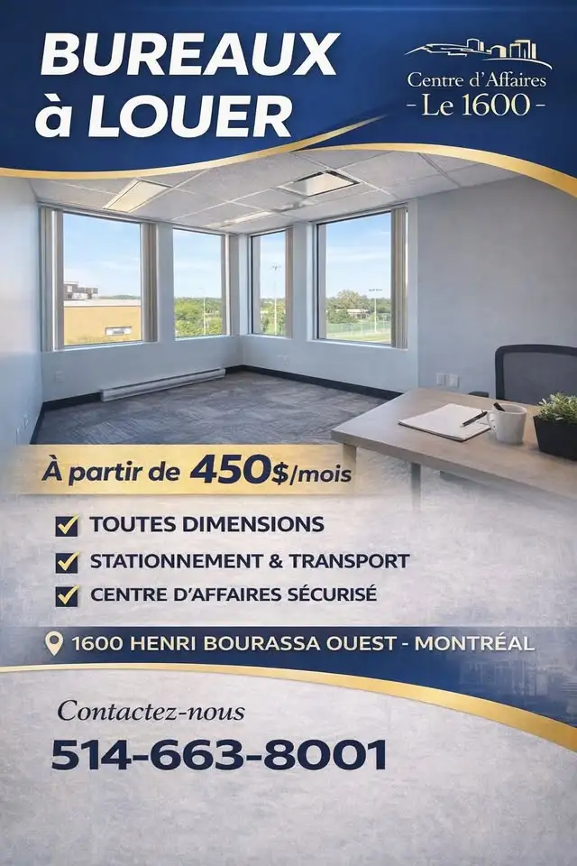 Bureaux à louer  | Ahuntsic (1600 Henri-Bourassa Ouest)