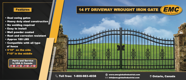 20ft Decorative Iron Gate "Flower"