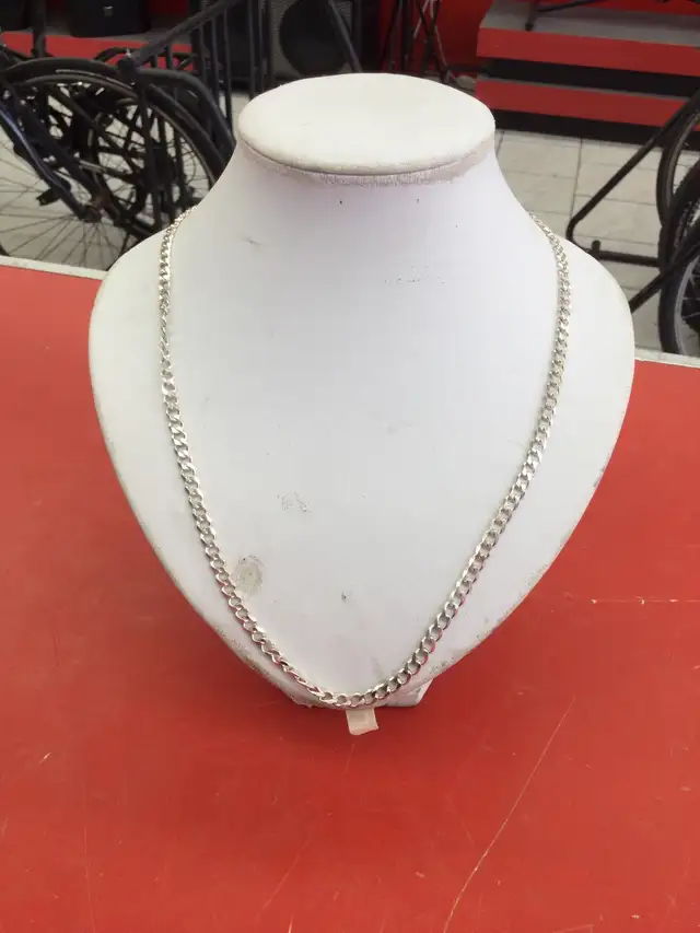 chaîne en argent mailles ovales - Photo 2