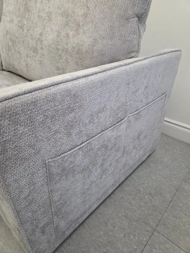 Grey Fabric Sofa Bed with Storage in Arms for only $699. - Photo 5