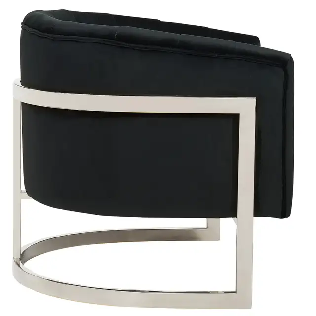 LUXURIOUS ACCENT CHAIR IN BLACK VELVET AND CHROME BASE! - Photo 3