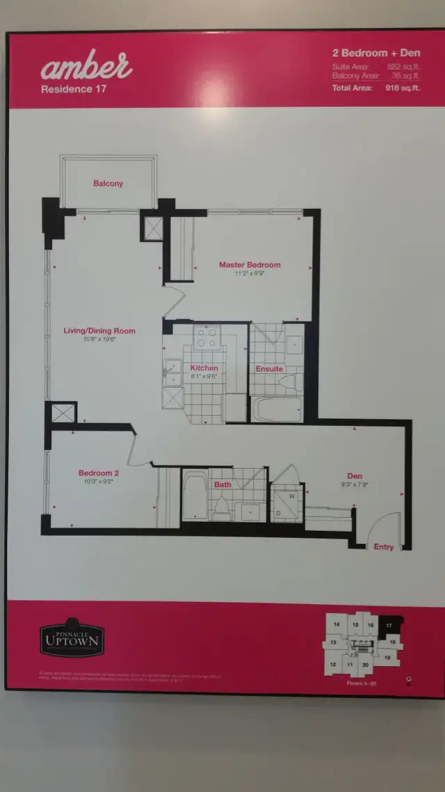 2 Brm & Den with 2 Full Washroom Condo for Rent (Amber Condos) - Photo 10