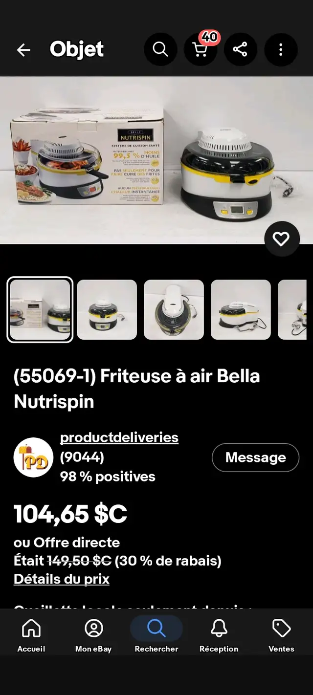 BELLA NUTRISPIN FRITEUSE À AIR - Photo 3