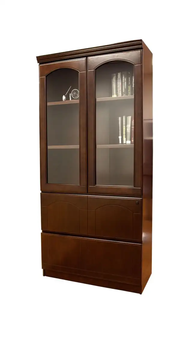 High-End Wood Veneer Bookcase & Storage Cabinets - Photo 5