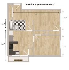 1 CH - 1 SDB - Montréal - $1,200 /mo