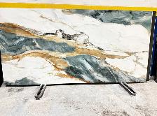 Gold Quartz Countertops  with Grey n White Veining