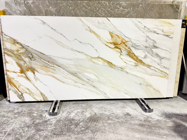 Gold Quartz Countertops  with Grey n White Veining - Photo 2