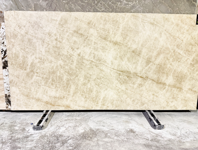 Gold Quartz Countertops  with Grey n White Veining - Photo 3