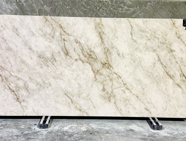 Gold Quartz Countertops  with Grey n White Veining - Photo 4