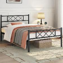 Brand New Twin Size Metal Frame Bed Headboard & Footboard $49