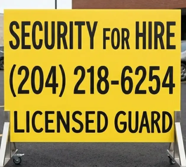 security guard for hire 204-218-6254.