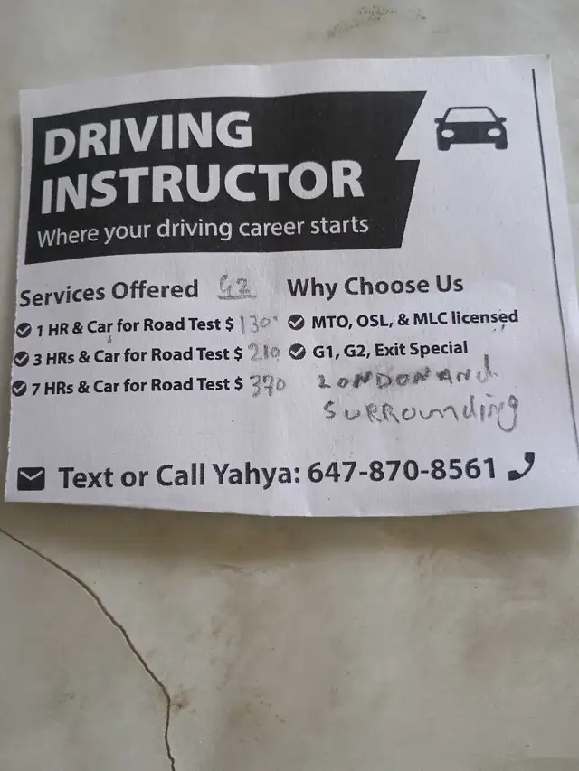 Driving school instructor